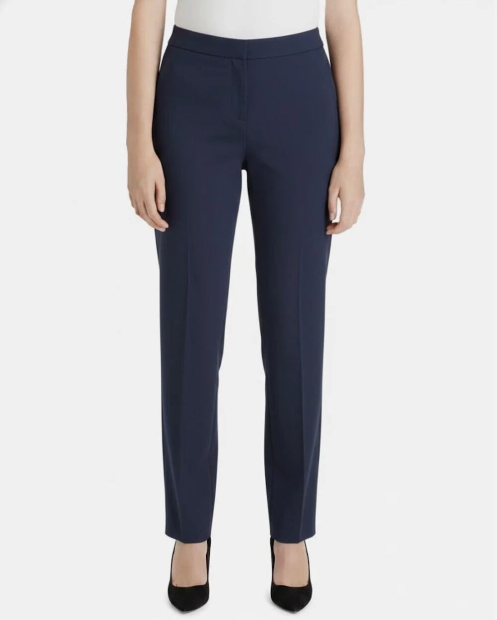 Lafayette 148 Womens 8 Black Barrow Wool Stretch Pants Quiet Luxury Designer